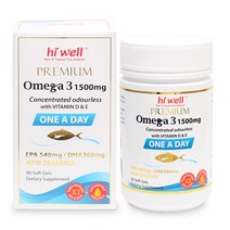 뉴질랜드 하이웰(hiwell) 프리미엄 오메가3 1500mg 원어데이 90소프트젤