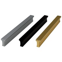 인라이프 T레일 2구 가구손잡이 후면고정 3컬러 블랙 실버 골드, 블랙 P64mm