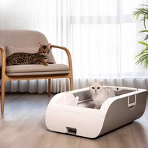 고양이 대형 화장실 자동 후드형 스마트 배변통, 화이트APP디럭스버전+(접이식커버+매트풀셋)