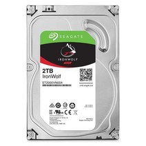 Seagate IronWolf 3.5 인치 데이터 복구 3 년 자 2TB 내장 HDD (CMR) 3 년 보증 6Gb/s 64MB 5900 rpm 24 시간 가동 PC NAS 용 ST2000VN004