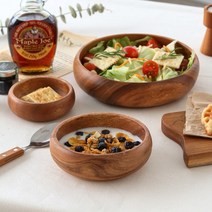 아카시아 원형 우드 볼 5size, 중, 1개