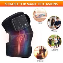 여성용 전기 가열 무릎 마사지 남성 관절 중괄호 지원 vibrador back shoulder massage 무릎 통증 완화 마사지, 3-검은색