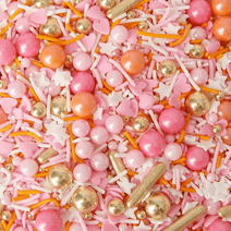 아라잔 스프링클 케이크 데코 구슬 믹스 대용량 식용구슬 베이킹 컬러 스프링클믹스 슈가 디저트, 핑크 골드스틱 믹스 500g