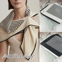 슈가엘라 여성 실크 롱 스카프 명품 스타일 스트라이프 정사각 간절기 빅 숄 머플러 링 스카프