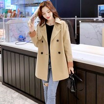 다소미얼 Jan.29 490번 바바리코트여자짧은키트bf단추루즈핏카키가을신상트렌치코트Z