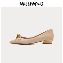 블랙싯봉플랫슈즈 WILLES 리얼가죽 프렌치 청키 단화 여성 여름 소프트 밑창 펌프스 스틸레토 2278929215