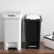 투버튼 페달 휴지통 15L 20L, 투버튼 페달 휴지통 화이트 20L