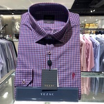 예작남성와이셔츠캐쥬얼체크신사자수슬림핏긴팔YJ1FBS932WI