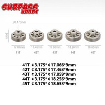 평기어 취미 5pcs 32dp 48dp 64dp m0.6 3.175mm 금속 RC소품, 64dp 41t-45t