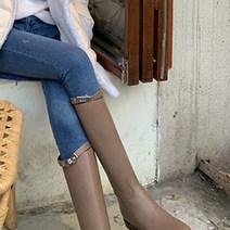 SUOJIALUN-니하이 부츠 여성 패션 버클 캐주얼 플랫 힐 롱 라운드 토 슬립온 라이딩 겨울 브랜드