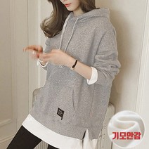 쉬블림로브 기모 레이어드 후드 티셔츠_로스미아 GW1597