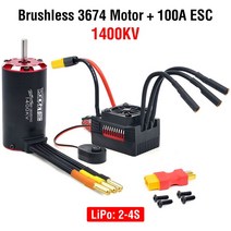 SURPASSHOBBY r Rocket-RC V2 3670 3674 브러시리스 모터 및 ESC 100A 2-4S 1/10 타미야 GTR Traxxas RC 드리프트 레이싱 오프로드, [03] 3670 2260KV 100A ESC