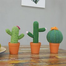 양모펠트 선인장 3type 원룸인테리어 새차선물 투룸, 둥근선인장