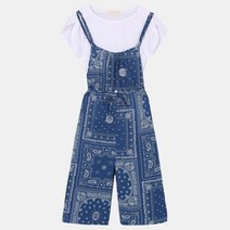 일로딜로 [쇼핑점] 여아주니어 봄 여름 가을까지~여름신상템 상하세트/원피스/티셔츠/반바지/레깅스등등 할인전!! [쿨) 페이즐리 오버롤 셋트] IDSM2249U