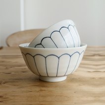 꽃잎 패턴 일본산 키쿠센 공기 대접 택1p, 키쿠센 대접 14cm 1p, 1개