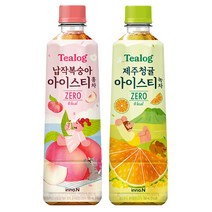 티로그 아이스티500ml) 납작복숭아 홍차 10개+제주청귤 녹차 10개, 20개, 500ml