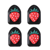 4PCS 동물 자동차 후크 벽 마운트 홈 장식 꽃 잡화 홀더 후크 다기능 마스크 키 주최자 옷걸이 옷걸이, Strawberry-4PCS