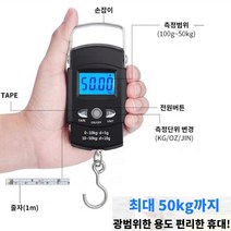 정말 사용이 간편한 휴대용미니 전자저울 줄자내장 시장물건 여행 낚시용 물고기무개 요리용 제빵, 상세페이지 참조