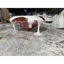 라탄테이블 테라스 베란다 야외용 카페 테이블 모던 럭셔리 유리 스틸 커피 테이블 이탈리아 자연 불규칙한 커피 테이블 거실 장식 디자인 메사 홈 가구, 100x48cm17
