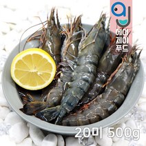 냉동 블랙타이거새우 500g 10마리 20마리 (냉동새우 홍다리얼룩새우 캠핑요리 새우구이), 선택01. 20미 500g