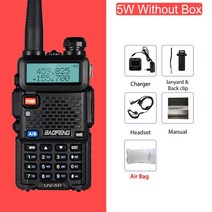 오키토키 워키토키 충전식 Baofeng 원래 UV-5R 워키 토키 듀얼 밴드 136-174Mhz & 400-520Mhz 휴대용 B, 01 5W-BK No Box_03 American