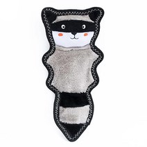 ZippyPaws - Z-Stitch 스키니 펠츠 충전재 없는 내구성 플러시 스퀴키 강아지 장난감 라쿤
