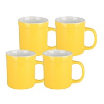 머그컵 인기모음 100종 4p 세트 머그컵 화이트머그 칼라머그 컵, 1개, 라벨로 자바 머그 옐로우 4p