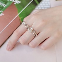 [토베] 실버 925 은 비즈 반지 은볼 하트 꽃 진주 레이어드반지