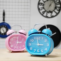 컬러풀 무소음 타원형 알람시계, 옐로우