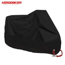 오토바이 커버 방수 덮개 자전거 액세서리 herobiker new funda moto 레인 실내 야외 스쿠터 방진 uv 보호, 2301-2600mm용 4xl, mcz001-bk
