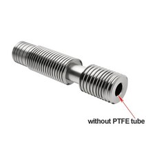 Kingroon 2pcs kp3s 목구멍 titan 압출기 핫 엔드 목구멍 스테인레스 스틸 m6 스레드 630mm 1.75mm 필라멘트 3d 프린터 부품, PTFE 튜브 없이
