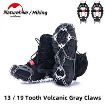 Naturehike- 이빨 미끄럼 방지 등산 아이젠 야외 겨울 얼음 발톱 스노우 그리퍼 하이킹 신발 부츠 그립 체인 스파이크, [03] 13 Teeth Black L