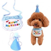 개 생일 모자 고양이 생일 개 생일 장난감 생일 선물 생일 모자 (2 점 세트) 개 생일 선물 애완 동물 HAPPY BIRTHDAY 크리스마스 애완 동물 옷 장식 생일 생일 타월, 블루