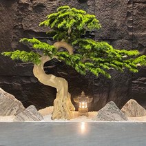 인조 소나무 인테리어 소품 실내 실외 호텔 사무실 로비 조경 인공 나무 2, 높이 1.2m x 너비 1.2m(천연 줄기)