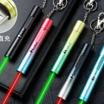 (1+1)레이저 포인트 USB 충전 고리형 미니 강의, ▽( 1+1)빨간색과 파란색  [빨간 빛]