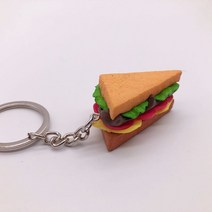 모형 요리 시뮬레이션 샌드위치 칩 햄버거 카와이 미니 귀여운 음식 키 체인 펜던트 열쇠 고리, 03 3