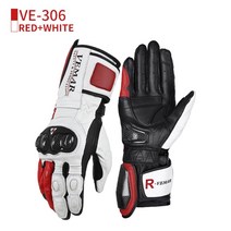 운전장갑 레이스 운전용 VEMAR 남성용 레트로 소가죽 염소 가죽 장갑 오토바이 긴 레이싱 보호 터치 스크린 모토크로스 겨울, 8.RedWhite - M