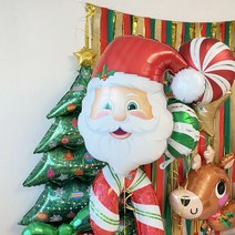 크리스마스 졸리 산타얼굴 은박풍선 홈파티용품 MERRY CHRISTMAS