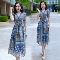 여름 엘레강스 시크한 감령 캐주얼 허리 슬림 원피스 자녀