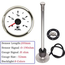 게이지연료보트 낚시배 바다낚시 레저 밸리 선외기엔진 8색 백라이트 연료 레벨 게이지 오일 액체 탱크 표, 05 With 200mm sensor