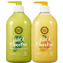 (혼합구성) 해피바스 쥬스스무디 옐로우그린+옐로우 바디워시 과일향, 1세트