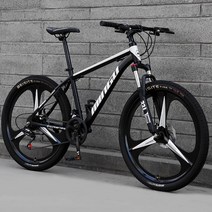 ( MTB 산악자전거 ) 24인치 26인치 입문용 크로스컨트리 자전거 21/24단, 21단, 3포크 에디션 - 블랙화이트
