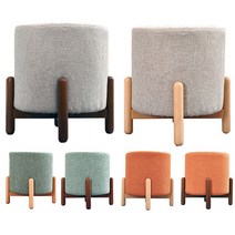 다윈트레이더스 아이콘 원형 고급원목 스툴의자 보조간이의자 화장대의자 높낮이조절기능 6종 스툴, 오렌지월넛