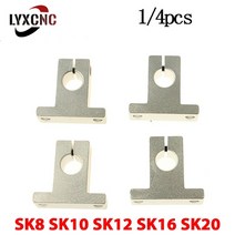 1/4PCS SK8 선형 베어링 레일 샤프트 지원 SK10 SK12 SK16 SK20 축 XYZ 테이블 CNC 라우터 3D 프린터 부품, 01 4 개_01 SK8