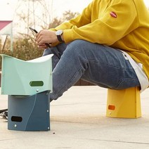 휴대용 접이식 미니의자 야외 공원 나들이 캠핑 낚시 보조의자, 옐로우(이디스)