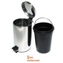 냄새안나는냄새차단 밀폐휴지통 위생용품수거함 카페사무실욕실주방스텐쓰레기통 5리터, 코스모스 5리터