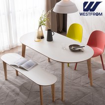 웨스트프롬 에스메랄다 자작나무 원목 홈카페 테이블 식탁세트, 식탁 단품, 화이트
