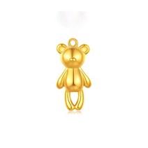 yunli 순수 24k 999 골드 펜던트 목걸이 아름다운 곰 with real 18k gold au750 chain for women fine jewelry gifts pe015