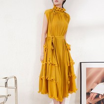 플리츠 주름 307 원피스 플라워 허리슬림 여름 드레스 미우새 학부모 룩 30대 40대 50대 60대 70대 여자