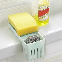 싱크대뒷선반 흡착식 수세미 거치대 욕실 주방 비누 세제 수세미홀더